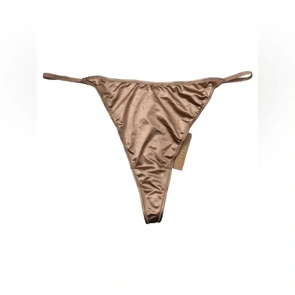 SKIMS Women's Satin String Thong in Desert Clay Size 4X PN-THG-1094